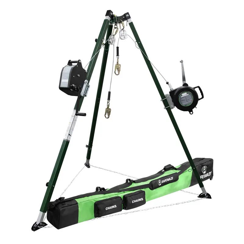 10-Foot Technical Tripod Kit with 65-Foot Personnel Winch and 3-Way Head
