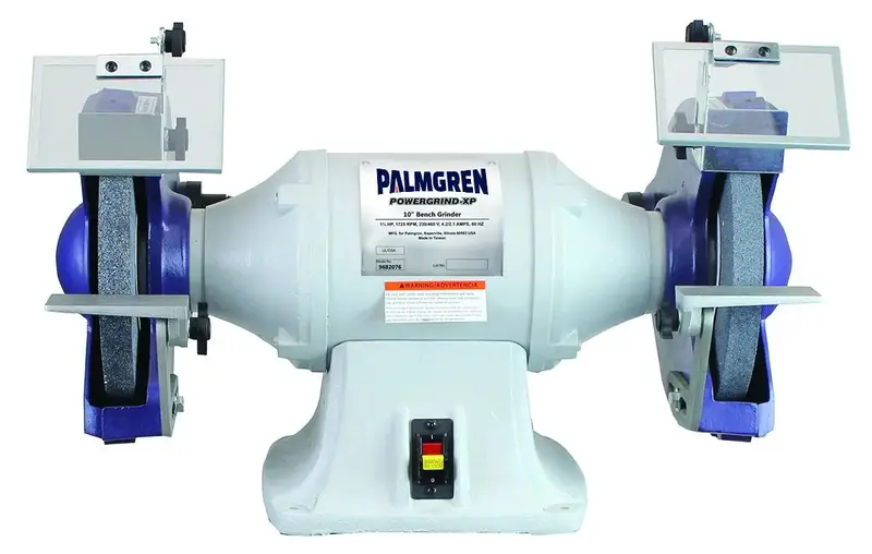 10-Inch 1.5 HP Dual-Voltage Bench Grinder with Full Dust Collection System