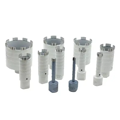 11-Piece Diamond Core Bit Kit – Wet/Dry Segmented Bits for Masonry and Concrete