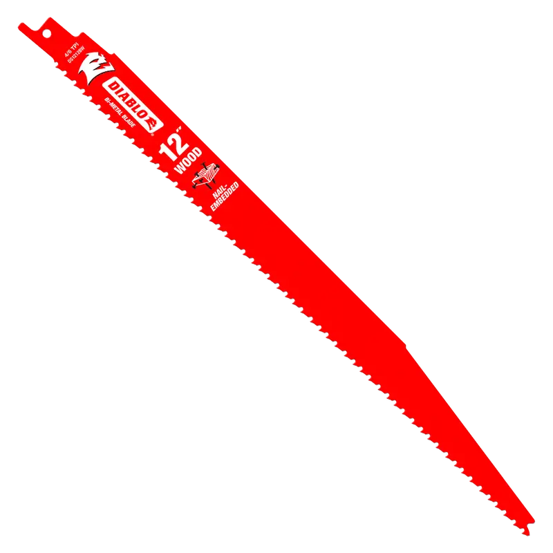 12-Inch Nail-Embedded Wood Reciprocating Blade Pack