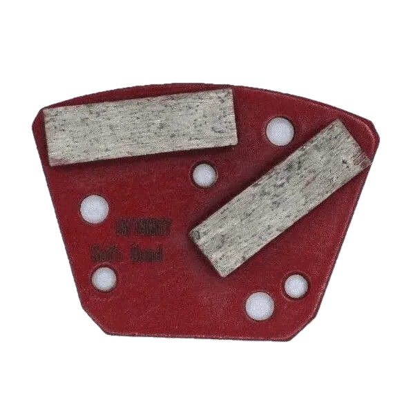 16-Grit Soft-Bond Double-Square 3-Hole Grinding Trapezoid (Metal Bond)