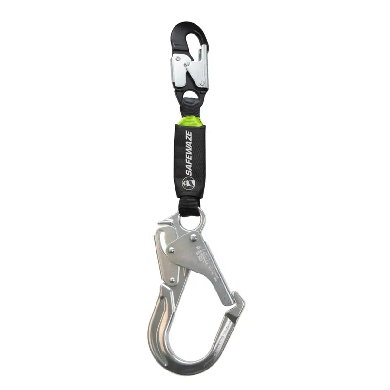 20-Inch Aluminum Web Restraint Lanyard with Snap and Rebar Hooks