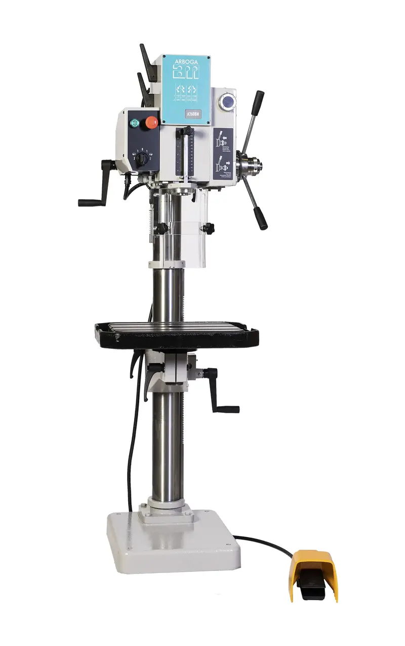 20-Inch Gear-Head Drill Press Featuring Foot Reverse and Power Feed (460V/3PH)