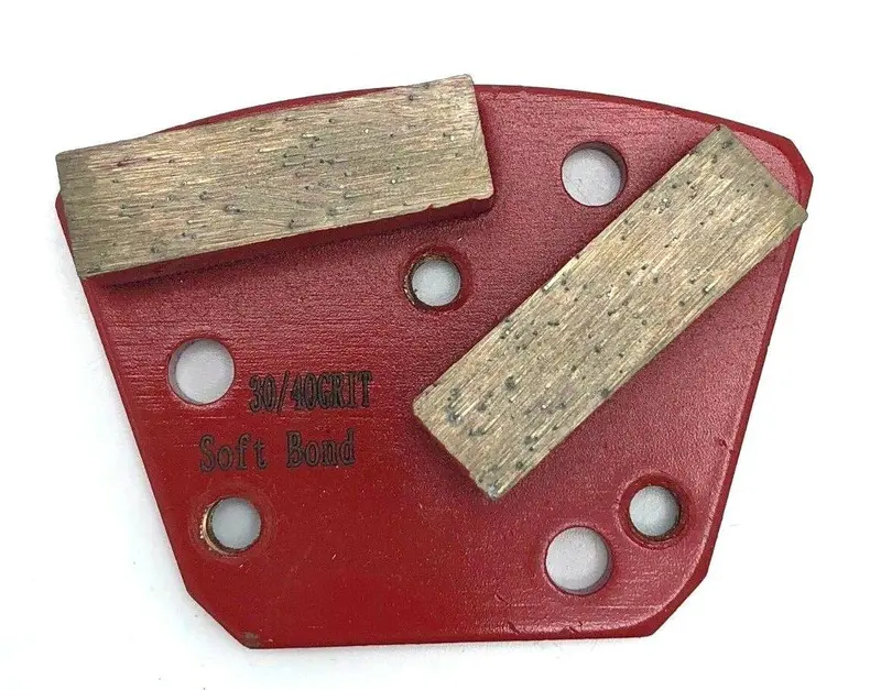 30/40-Grit Soft-Bond Double-Segment Floor Grinding Shoe (Trapezoid)