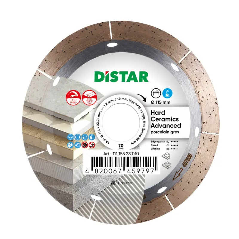 4.5-Inch Advanced Diamond Blade for Hard Ceramics – 1A1R, 5-Blade Set