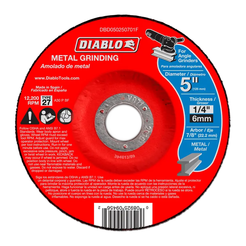5″ Type 27 Metal Grinding Disc – Reinforced Abrasive Wheel