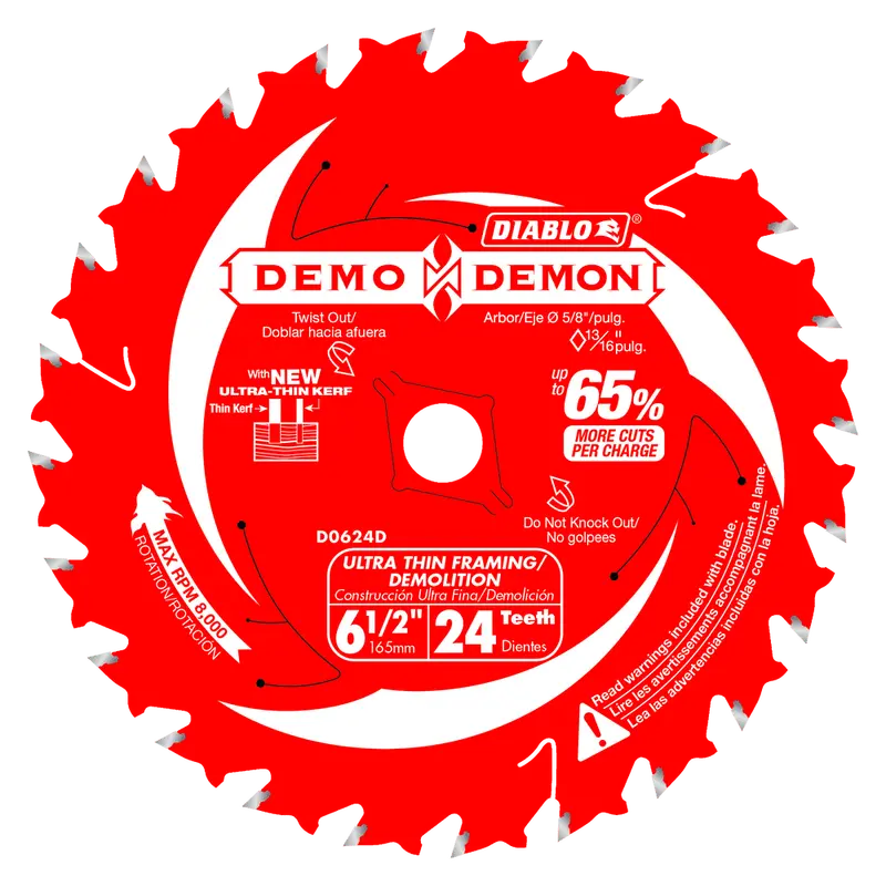 6-1/2-Inch Ultra-Thin 24-Tooth Framing/Demolition Blade – Pack of 15