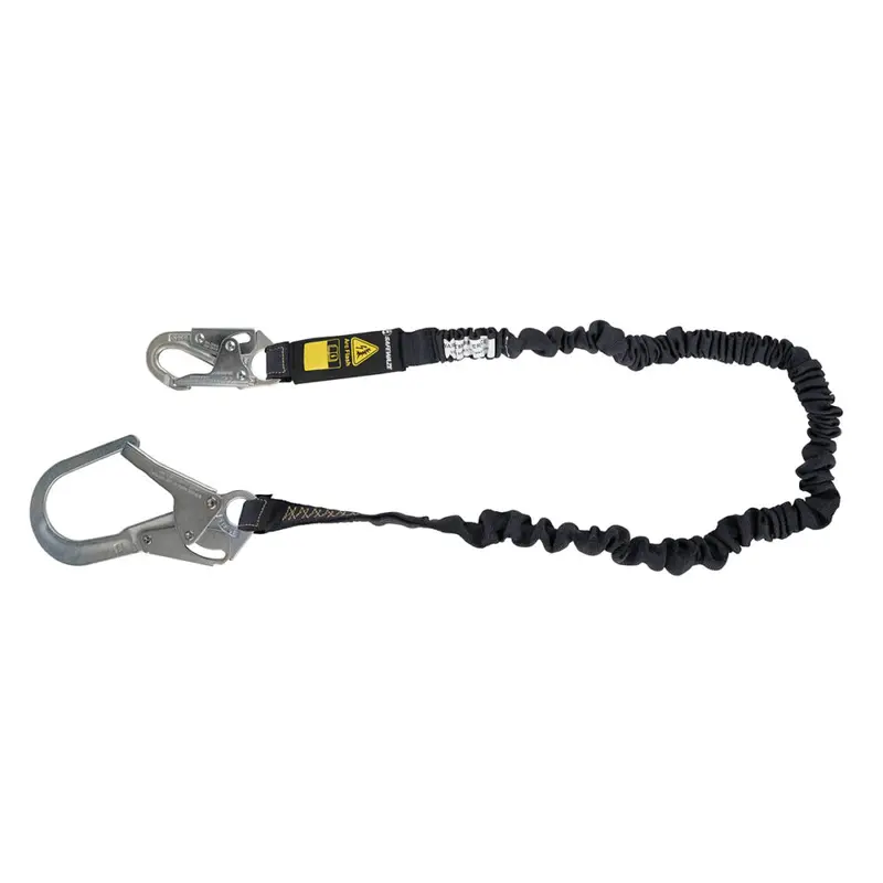 6-Foot Arc-Flash-Rated Internal Energy-Absorbing Lanyard: Aramid Webbing, Rebar Hook