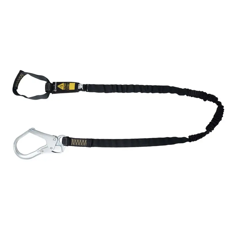 6-Foot Arc-Flash-Rated Internal Energy-Absorbing Lanyard: Aramid Webbing, Soft Loop, Rebar Hook