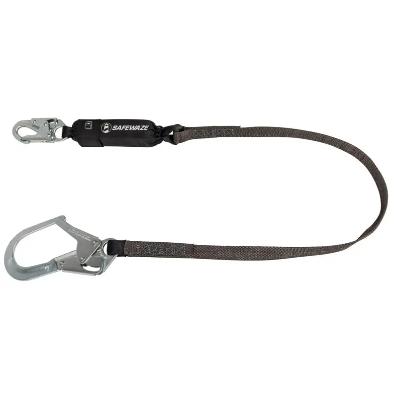 6-Foot Heavy-Duty Energy-Absorbing Lanyard with Rebar Hook