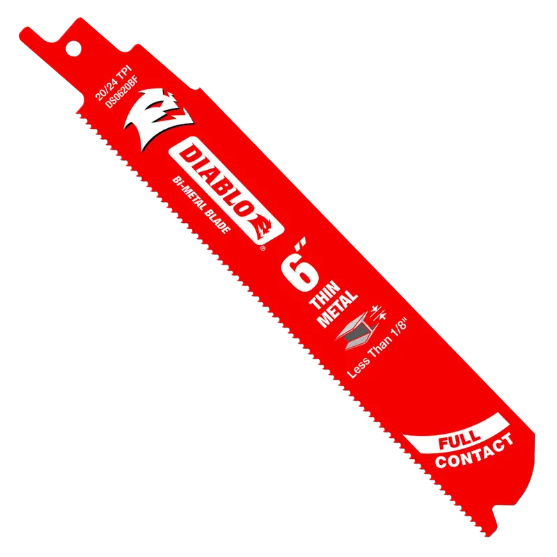 6-Inch Bi-Metal Recip Blade for Thin Metal (<1/8") – 5-Pack
