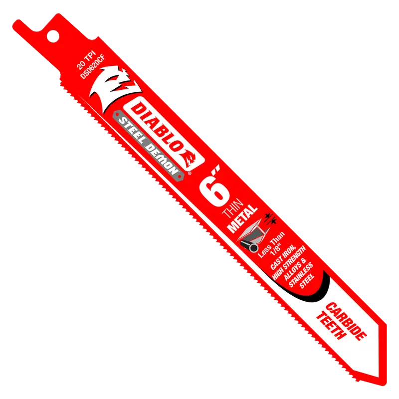 6-Inch Steel Demon Carbide Reciprocating Blade for Thin Metal (<1/8")