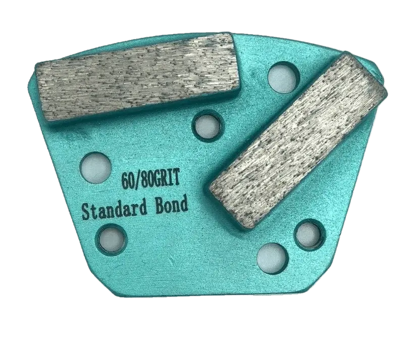 60/80-Grit Medium-Bond Double-Square 6-Hole Floor Grinding Shoe