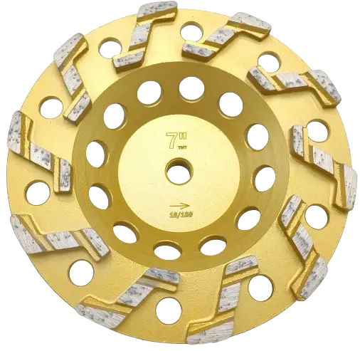 7″ Gold Cup Diamond Grinding Wheel – Soft-Bond Z-Seg