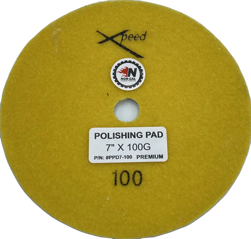 7-Inch 100-Grit Diamond Polishing Pad for Final Surface Smoothing