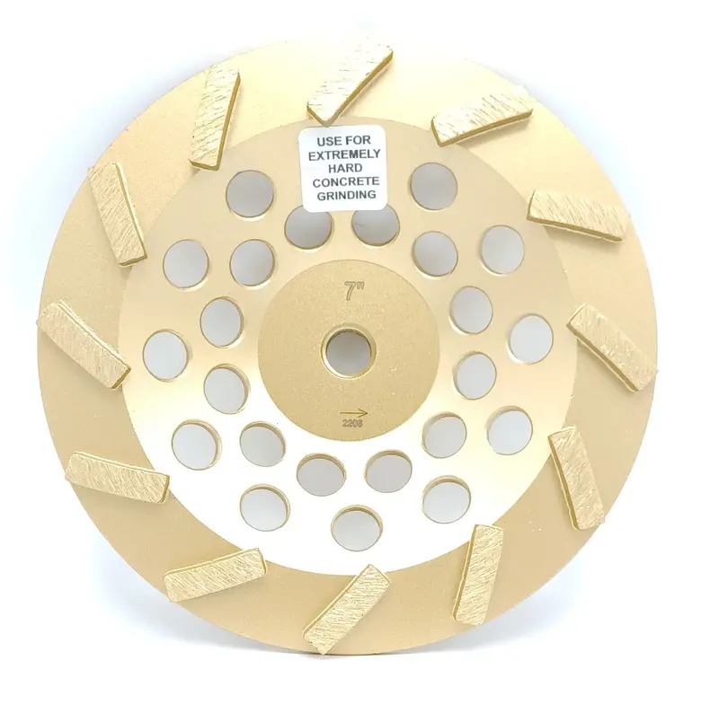 7-Inch 12-Segment Cup Wheel – Extra-Soft Bond, 16/18 Grit, 5/8″ Threaded (TM-10207)