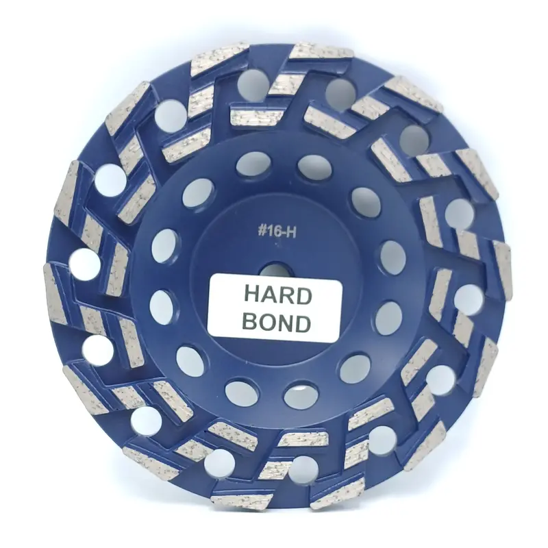 7-Inch S-Segment Diamond Cup Wheel with 5/8″ Thread – 16 Grit, Hard Bond (Model TM-10194)