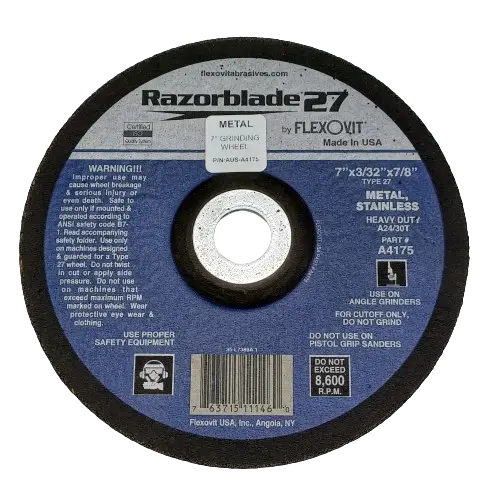 7-Inch Type 27 Flex-O-Vit Razorblade Grinding/Cutting Disc