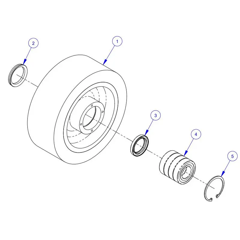 8″ Front Wheel Assembly for CORE CUT CC9074 Saw