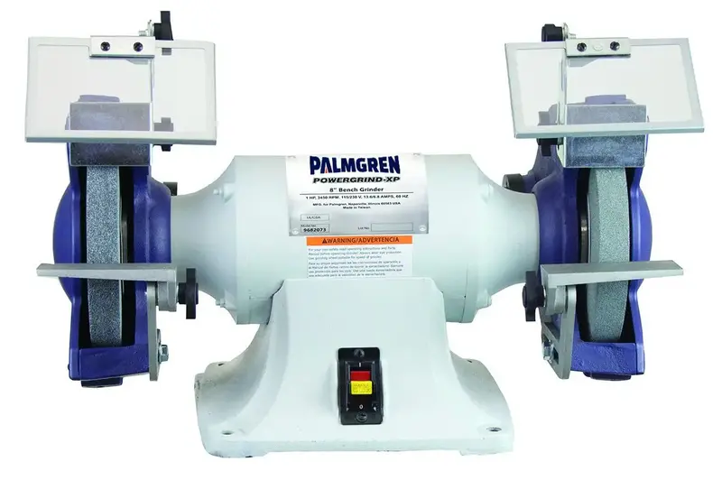 8-Inch 1HP Dual-Voltage Grinder Featuring Dust Collection