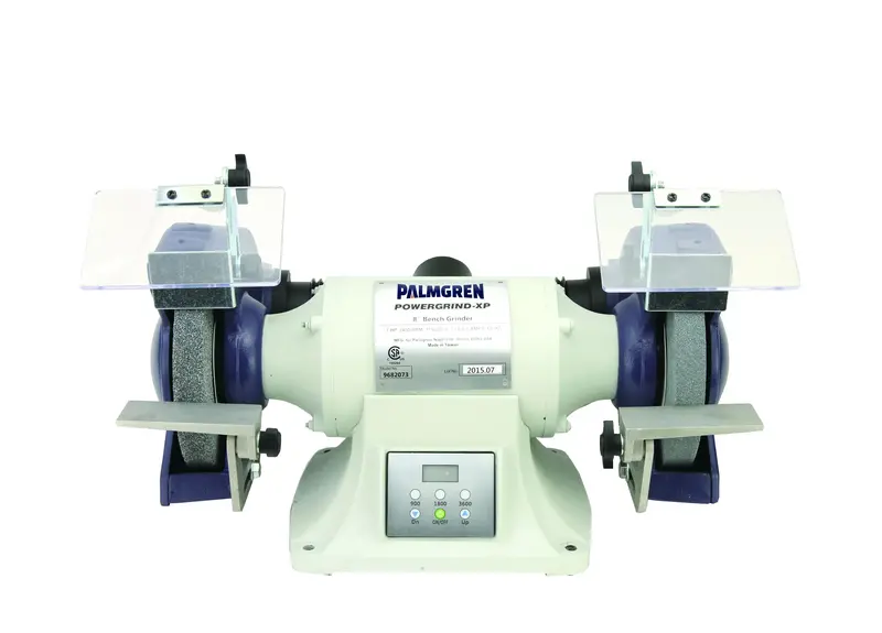 8-Inch Variable-Speed 1HP Bench Grinder with Dual-Voltage Compatibility