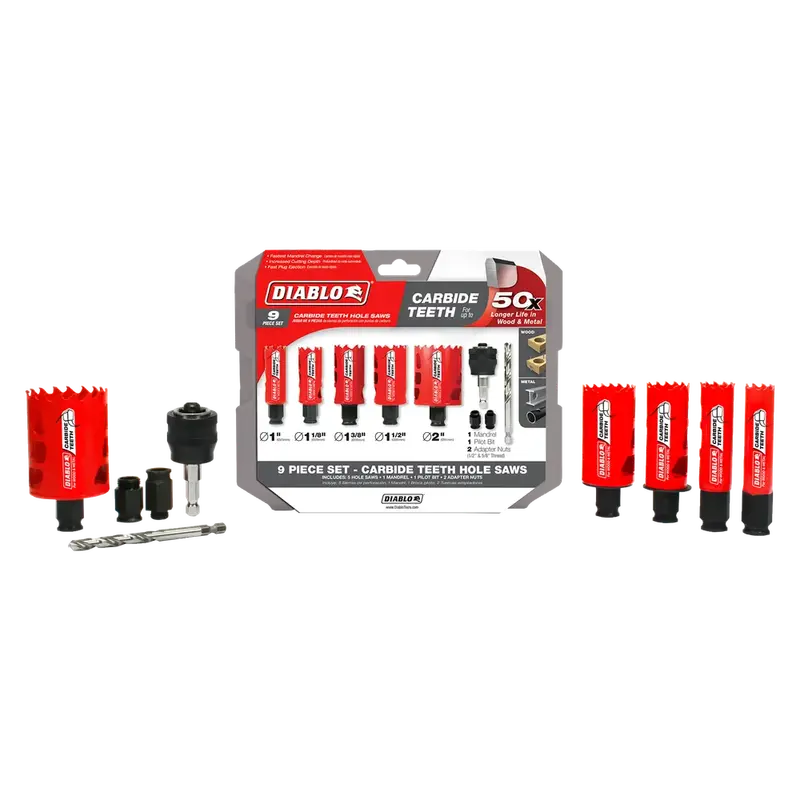 9-Piece Carbide-Tipped General Purpose Hole Saw Set