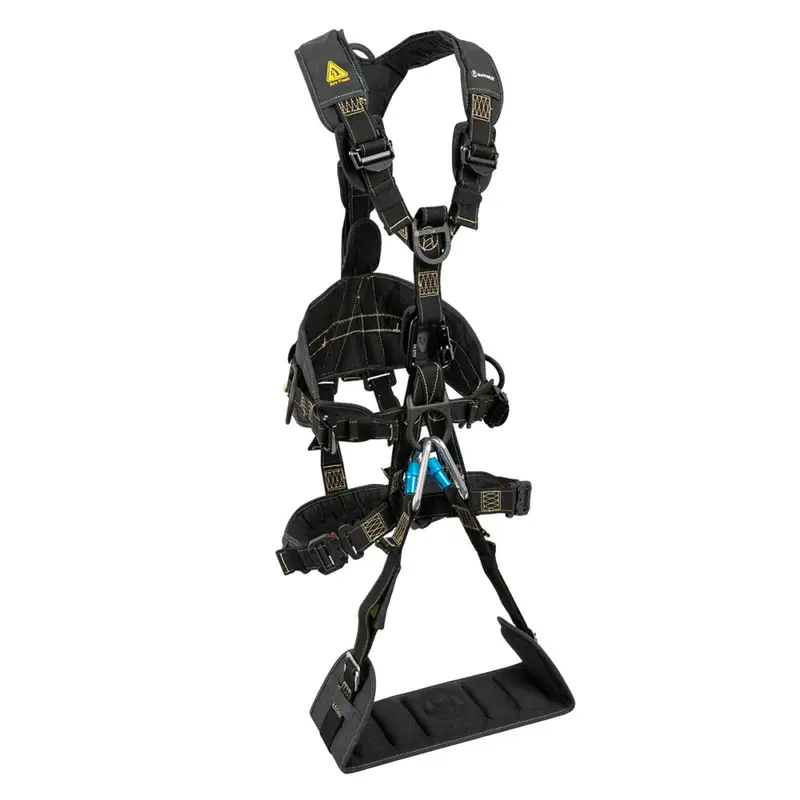 Arc Flash Wind and Tower Work Harness: 5D Anchorage, Removable Seat, and QC Legs