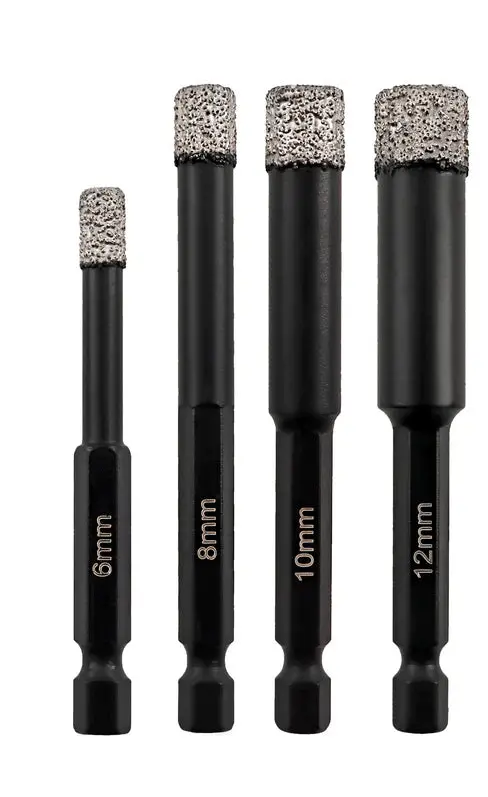 Diamond-Brazed Core Drill Bit with Integrated Drill Shank