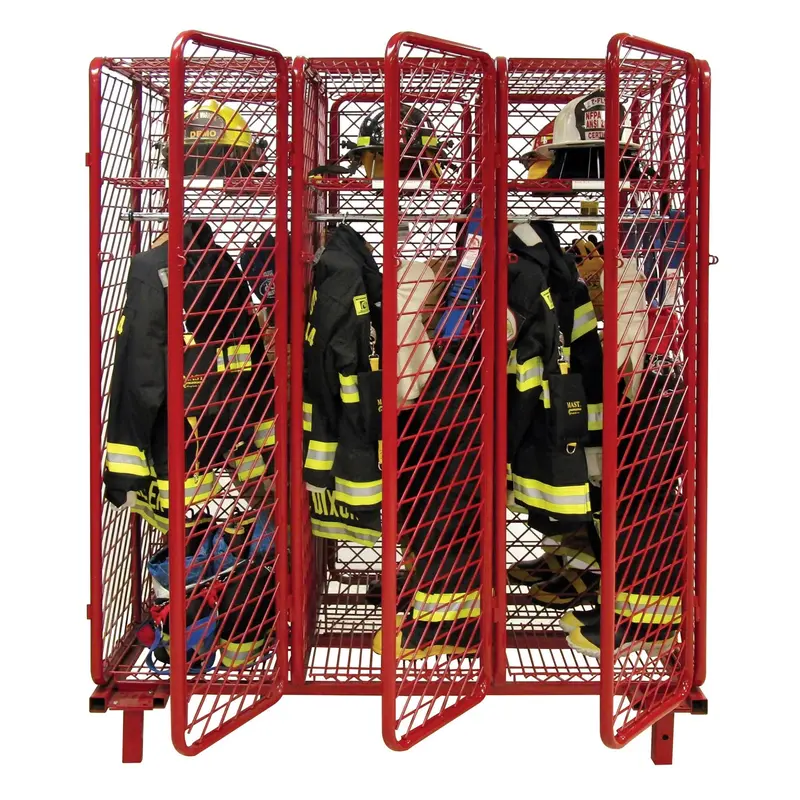 Double-Sided Freestanding Red-Frame Rack