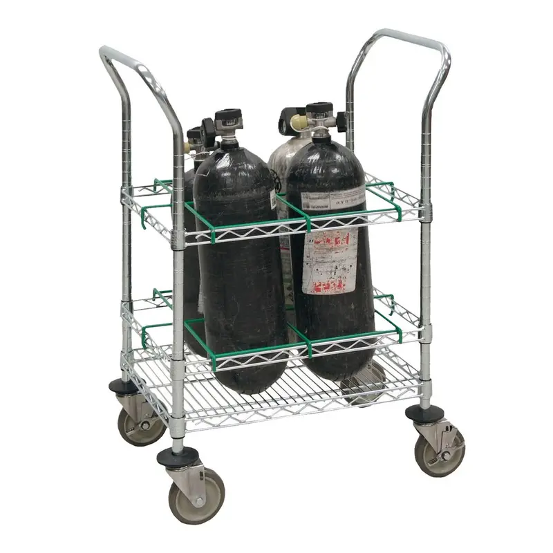 EMS Oxygen Cylinder Cart – Compatible with SCBA & Medical Cylinders