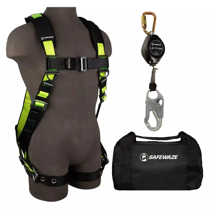 FS185 Harness, FS-FSP1407-W Self-Retracting Lifeline, and FS8125 Heavy-Duty Tool Bag