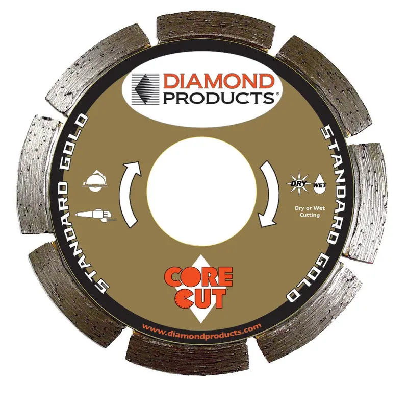 Gold-Finish Small-Diameter Segmented Diamond Blade – Standard Grade