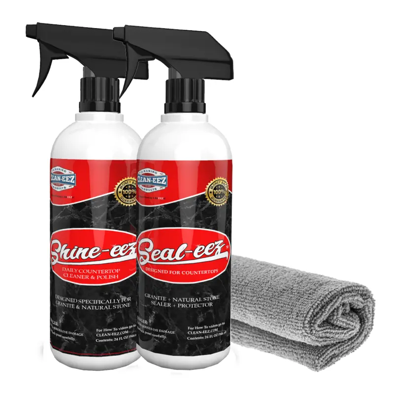 Granite Surface Cleaner and Sealer Kit – Includes Bonus Microfiber Cloth
