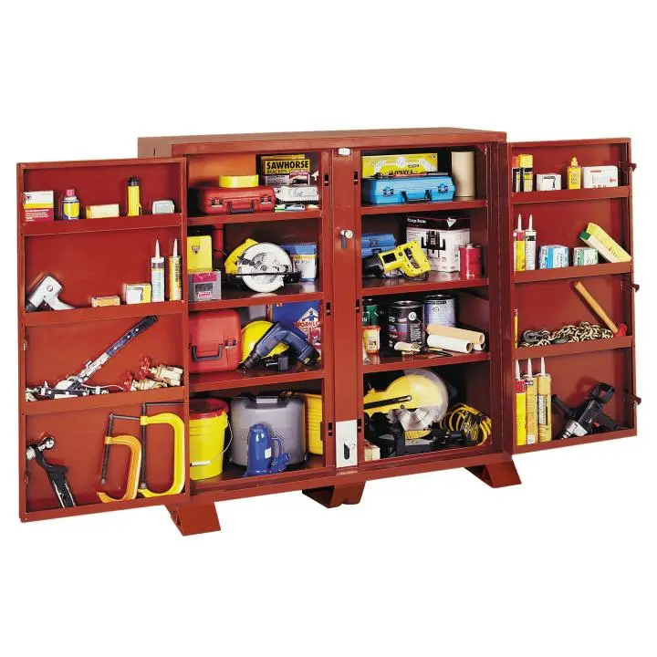 Heavy-Duty 24-Inch Deep Two-Door Jobsite Storage Cabinet