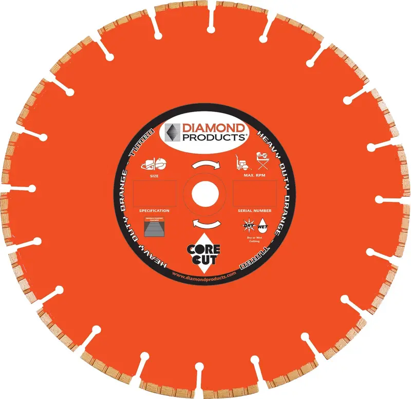 Heavy-Duty Orange H.P. Turbo Diamond Blade