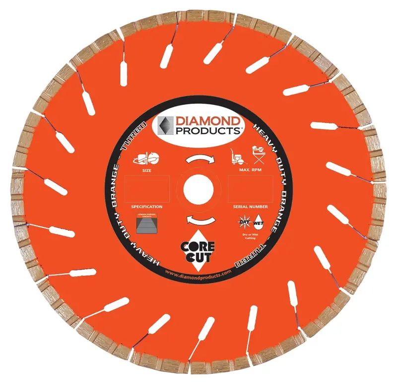Heavy-Duty Orange High-Speed Turbo Diamond Blades