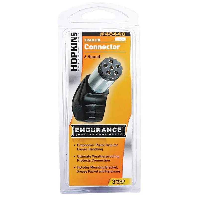 Hopkins Endurance 6-Pin Round Trailer Side Connector – Durable Weatherproof Design 1
