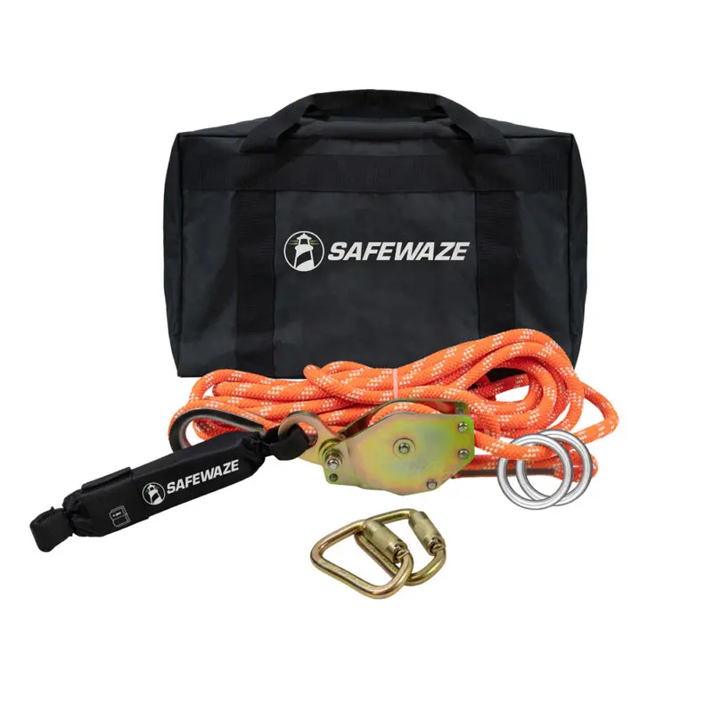 Kernmantle Horizontal Lifeline Rope (30’/60’/80’/100′) — Anchor-Free Design