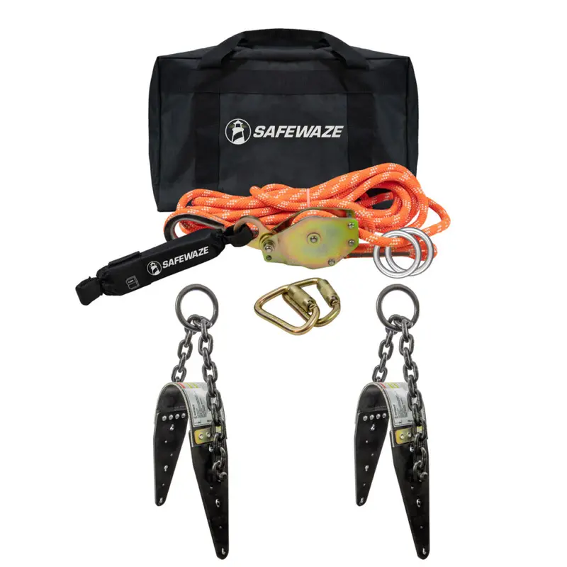 Kernmantle Horizontal Lifeline Rope (30’/60’/80’/100′) — Chain Anchor Configured