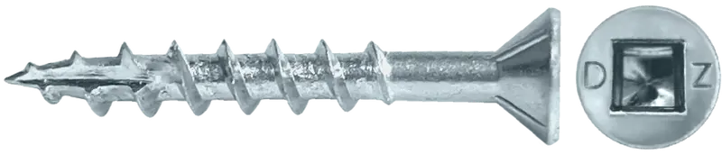 LOK Wood Screws – Square Head, Flat Tip, Type 17, Zinc-Plated