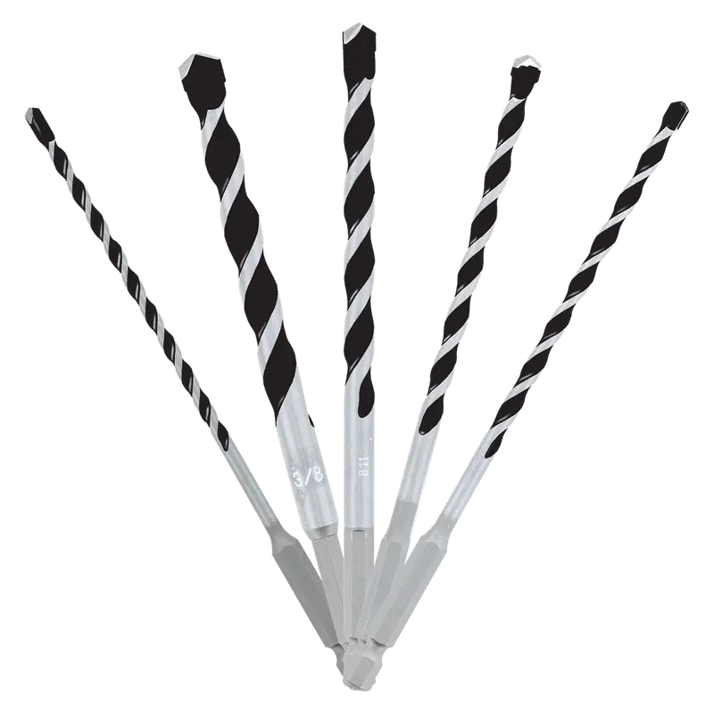 Multi-Material Hammer Drill Bit Set – 5-Piece SDS-Plus Carbide-Tipped Assortment