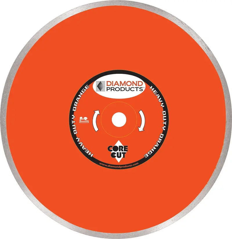 Orange Continuous-Rim Diamond Blade for Wet Tile Cutting – Heavy-Duty Variant