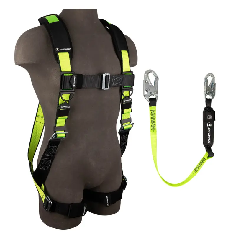 PRO Series Fall Protection Combo: FS280 Full-Body Harness and FS560-4 Dual-Leg Lanyard