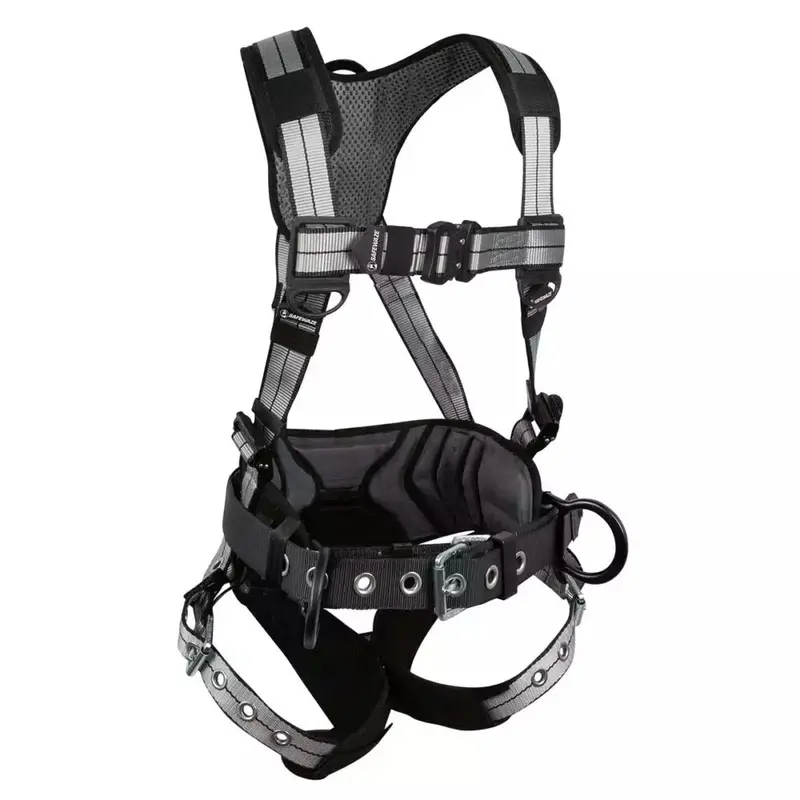 PRO+ Slate Construction Full-Body Harness: Aluminum 3D Back, Quick-Connect Chest, Trauma-Buckled Legs