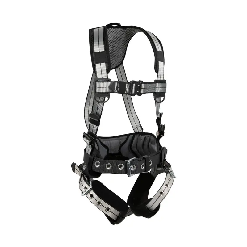 PRO+ Slate Construction Harness – Aluminum 1D Back D-Ring, Quick-Connect Chest, Tongue-Buckle Legs