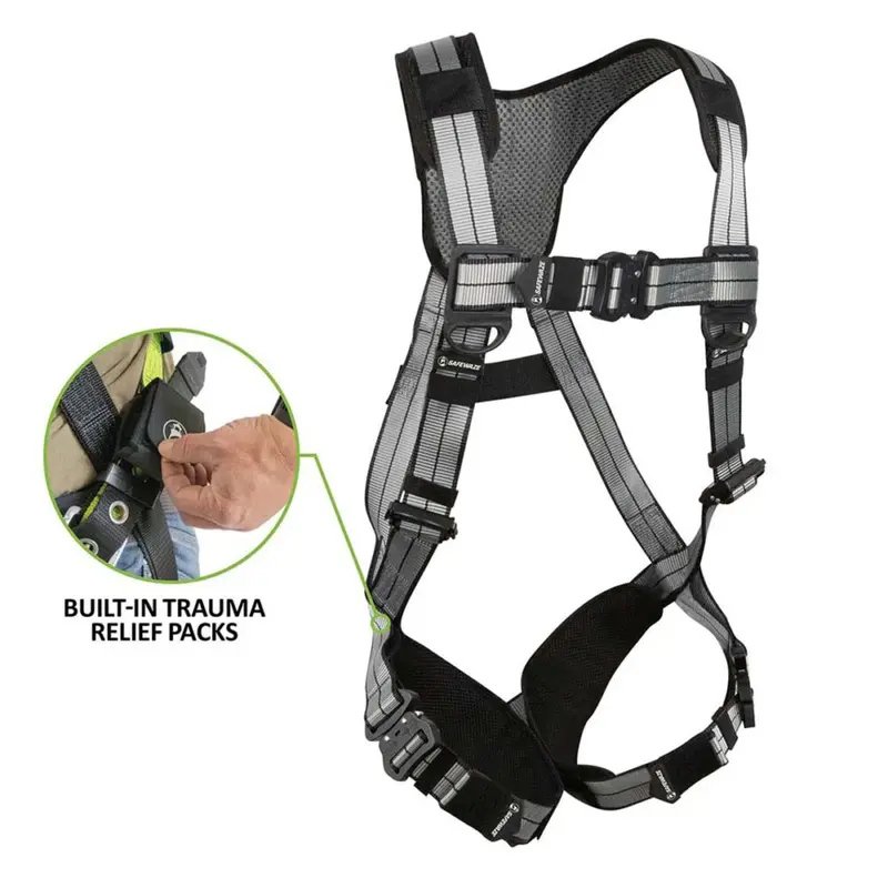 PRO+ Slate Full-Body Harness – Aluminum 1D Back D-Ring, Quick-Connect Chest & Legs, Trauma Relief