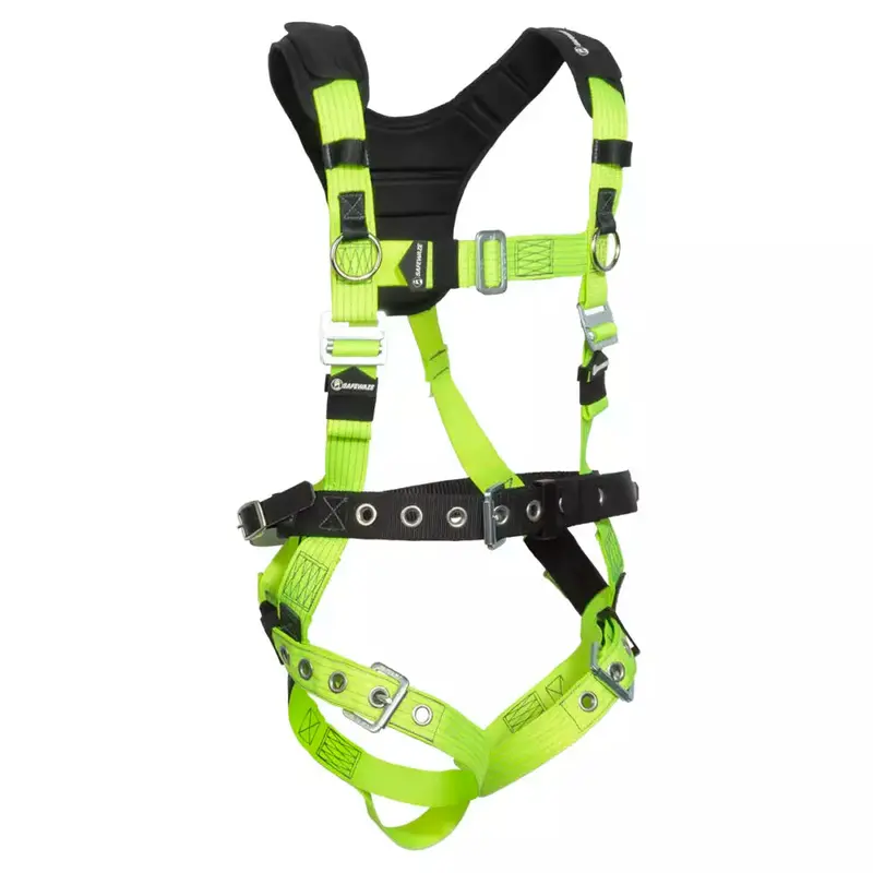 Reflective 1D Full Body Harness Featuring Manual Buckle Chest, TB Legs, and Integrated Mining Belt