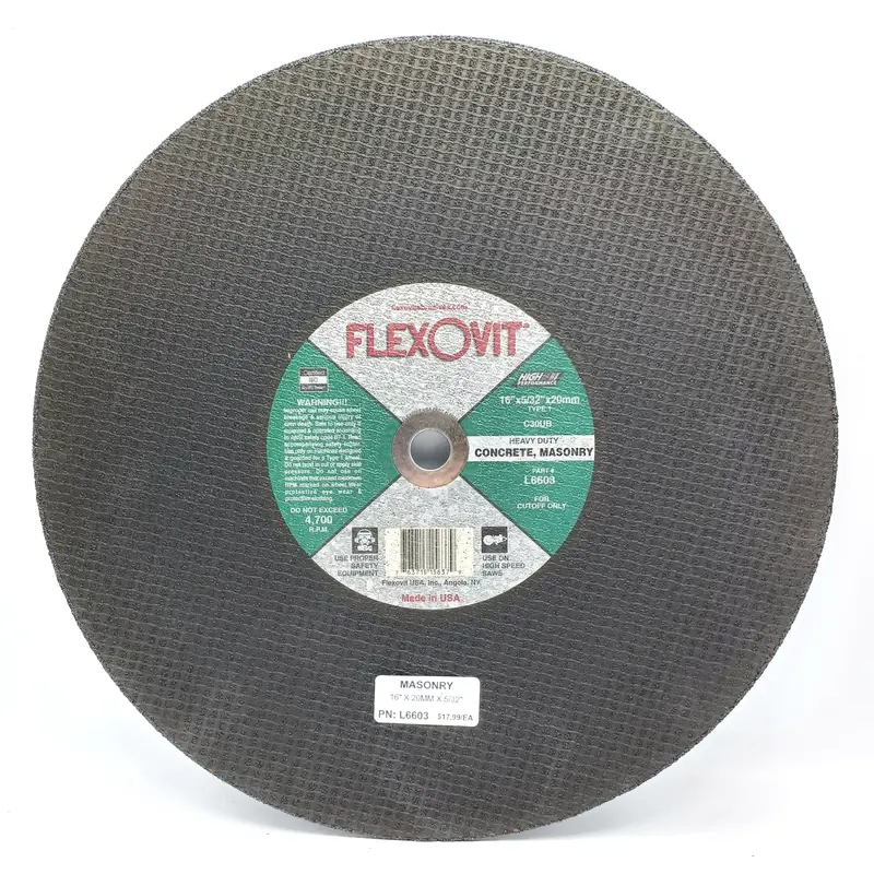 Reinforced Masonry Cut-Off Wheel for Angle Grinders and Cut-Off Saws