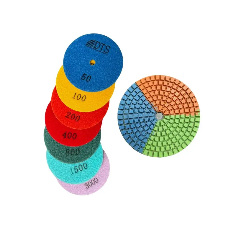 Tri-Color Diamond Polishing Pads for Color-Coded Grinding Stages