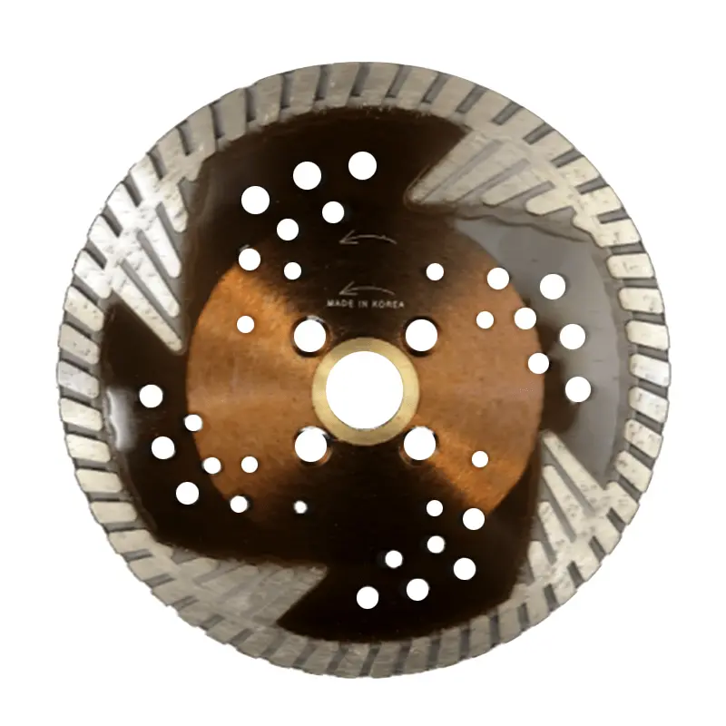 Turbo Blade with Side Protection for Cutting Applications